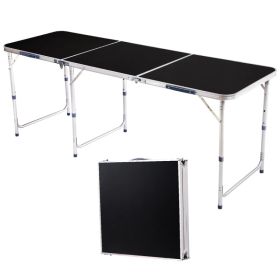 6ft Aluminum Alloy Folding Table Black