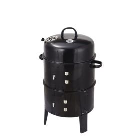 Outdoor Double-layer Grill, Charcoal Wood Fired Braising And Smoking Stove