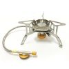 Portable Stainless Steel Camping Gas Stove with Fuel Hose & Carry Case
