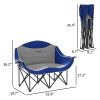 2-Person Camping Chair with Cup Holder Blue