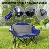 2-Person Camping Chair with Cup Holder Blue