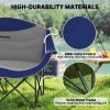 2-Person Camping Chair with Cup Holder Blue
