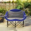 2-Person Camping Chair with Cup Holder Blue