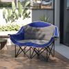 2-Person Camping Chair with Cup Holder Blue