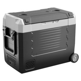Car Refrigerator, DC 12/24V AC100-240V Compressor Electric Cooler, -4Â°F to 68Â°F Truck Refrigerator with APP Control, Wheels & Dual Zone