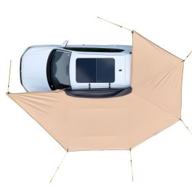 270 Degree Awning with Bulit-in LED Lights, 133 sq.ft Driver Side Vehicle Awning, Waterproof UV50+ Car Side Awnings