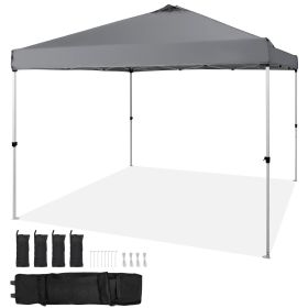 Pop Up Canopy Tent, 10 x 10 ft, 250 D PU Silver Coated Tarp, with Portable Roller Bag and 4 Sandbags