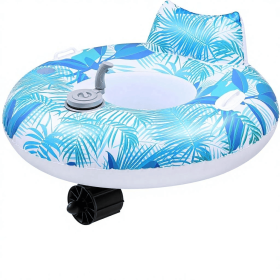 A floating electric inflatable boat featuring a circular foldable electric swimming ring, inflatable water motorboat (PS174026B: PS174026C)